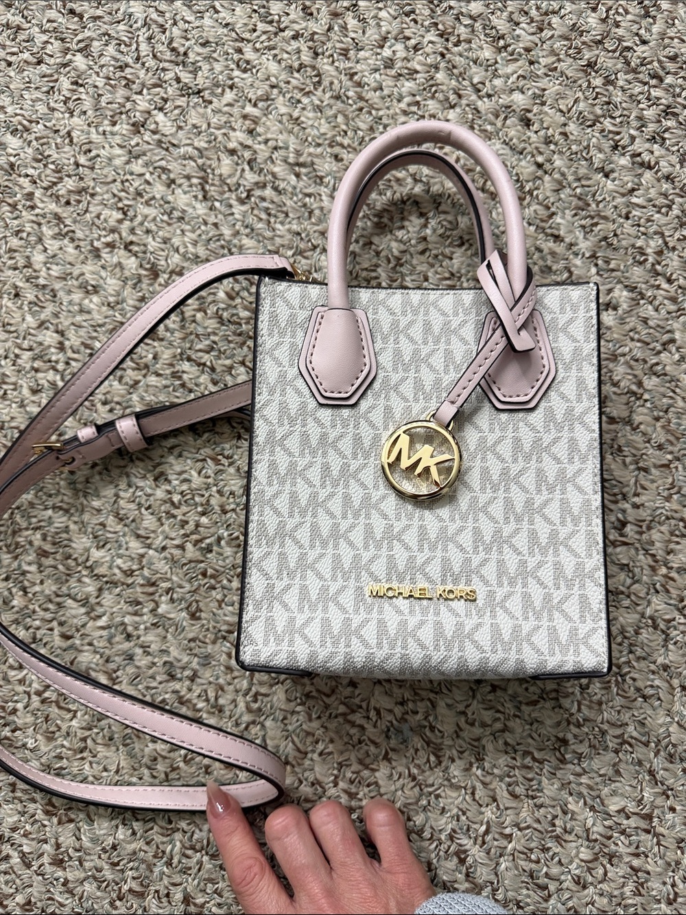 Michael Kors Mercer Blush Logo-Print Mini Tote with Gold Hardware- NWOT